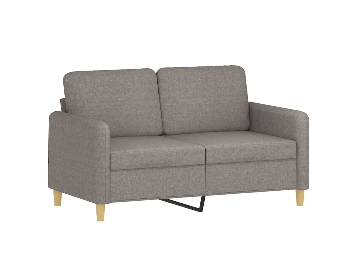2 Pcs Conjunto de Sofás com Almofadões Tecido Cinza acastanhado SYFAX