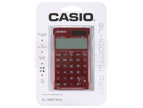 Calculadora Básica CASIO SL-1000TW Vermelho (10 dígitos)