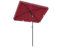Guarda-sol De Jardim Retangular 2x2,4 M Com Inclinação Ajustável, Vermelho E Preto