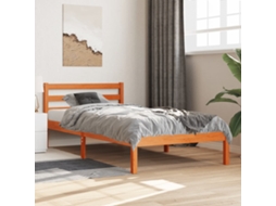 Vidaxl Cama Sem Colchão 90x190 Cm Madeira De Pinho Maciça Castanho-mel