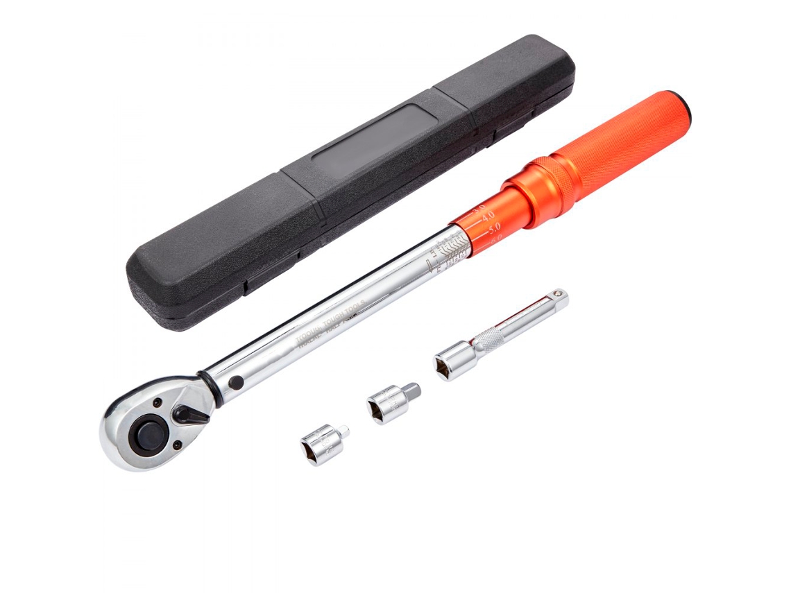 Conjunto De Ferramentas De Torque 1/2 Com Chave Dinamométrica, Catraca, Extensão E Estojo Tekmaquinas