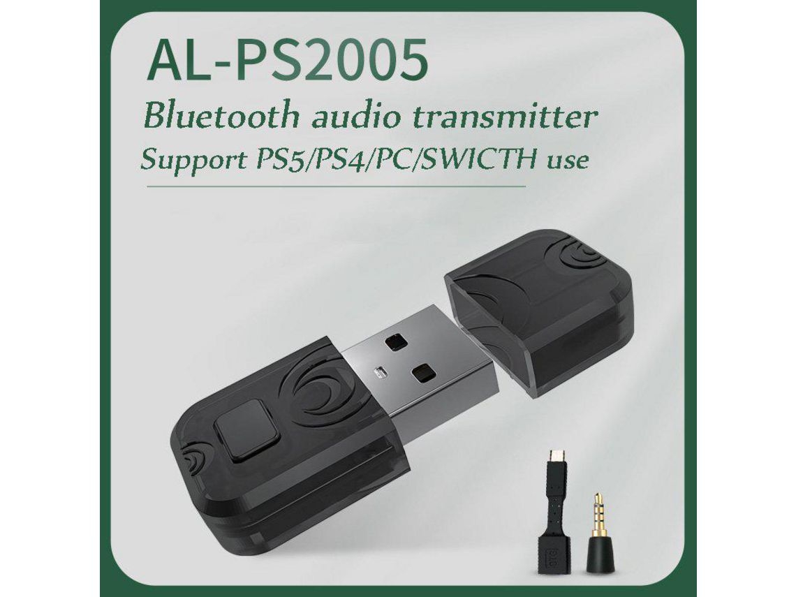 Adaptador De Fone De Ouvido Sem Fio Bluetooth Para Ps5 Transmissor Pc Computador Para Ps4 Para Interruptor Receptor Bluetooth Preto*