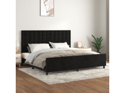 Vidaxl Estrutura De Cama Sem Colchão 200x200 Cm Veludo Preto
