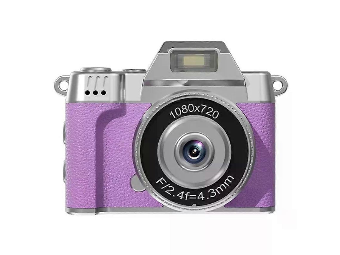 Mini Câmara Digital Com Ecrã Articulado De 1,47 Polegadas E Gravação Hd 1080p, Roxa