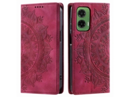Capa Para Motorola Moto G35 5g, Modelo 010, Com Estampa Mandala, Fecho Magnético E Revestimento Em Couro Pu, Multicolorida