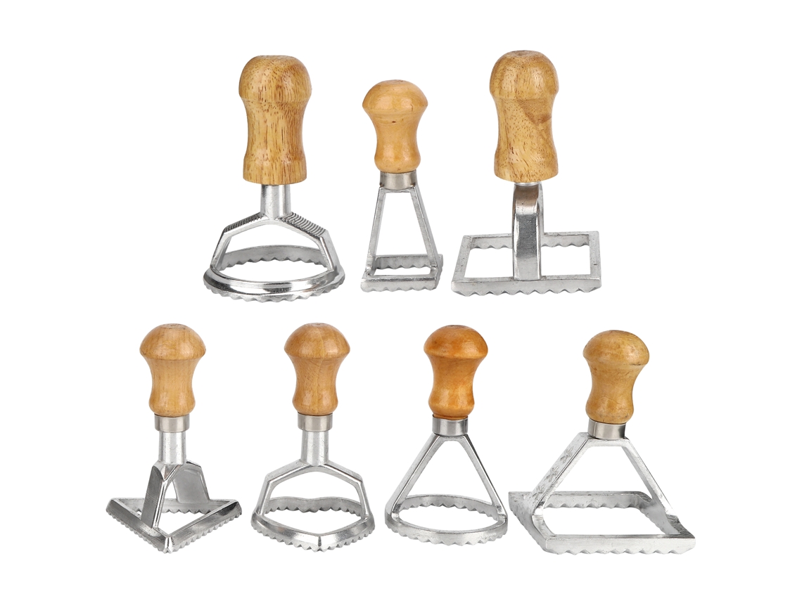 7 Peças/conjunto Moldes Para Raviolis Diy Cortadores De Biscoitos Pastéis Massa Selos De Pressão Ferramentas De Cozinha