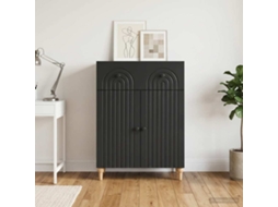 Vidaxl Buffet Preto 66 X 34,5 X 90 Cm Derivados De Madeira