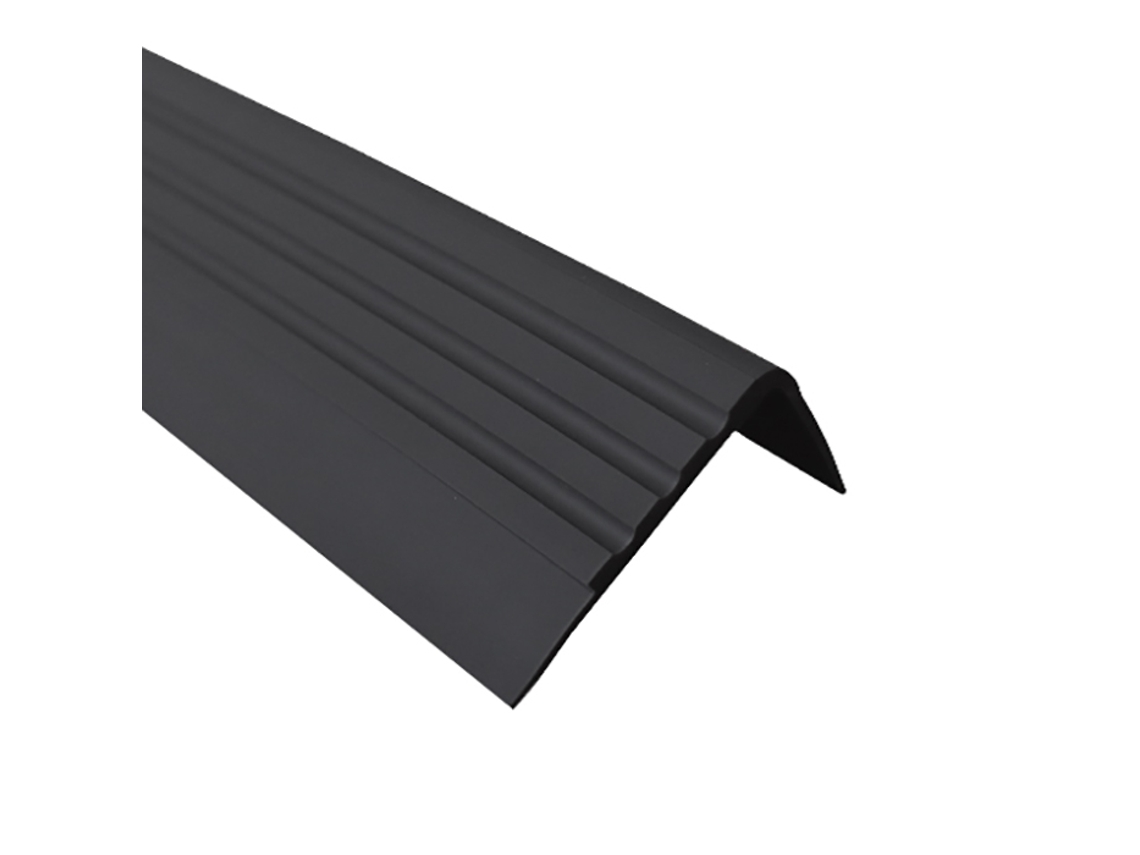 Perfil De Borda De Escada Quest Pvc 30x27 Mm, Antiderrapante, Preto, 150 Cm