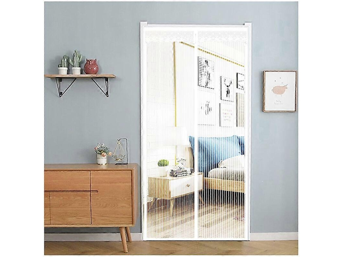 Rebe-cortina Mosquitera Magnética Para Porta, Fechamento Automático, Malha Branca, Instalação Fácil, 85x205 Cm, Repelente De Mosquitos