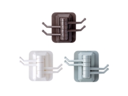 Gancho Rotativo Autoadesivo Sem Furo Multifuncional para Banheiro Cozinha Parede 7.5*6cm Pp Café Cinza Branco | S/MARCA