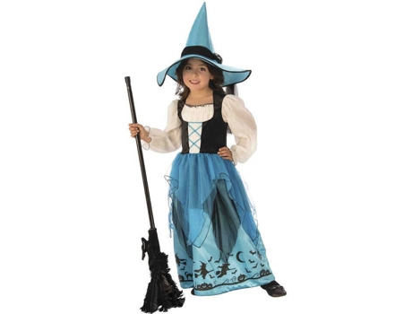 Fato de Menina  Bruxa Celeste Azul E Preto (Tam: 8 a 10 anos)