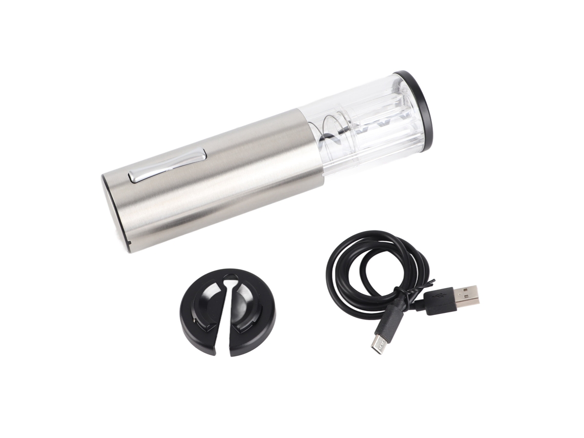 Abre garrafas Elétrico Usb com Luz Led Corkscrew para Garrafas de Vinho Bateria Incluída S/MARCA