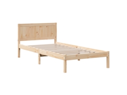 Conjunto 1 Estrutura Da Cama Vidaxl Castanho Madeira De Pinho Maciça (100 X 200 Cm)