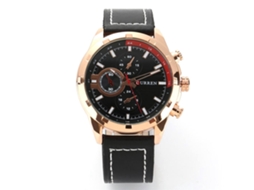 Relógio masculino Curren M8216, analógico, quartzo, aço inoxidável, à prova d'água, com calendário.
