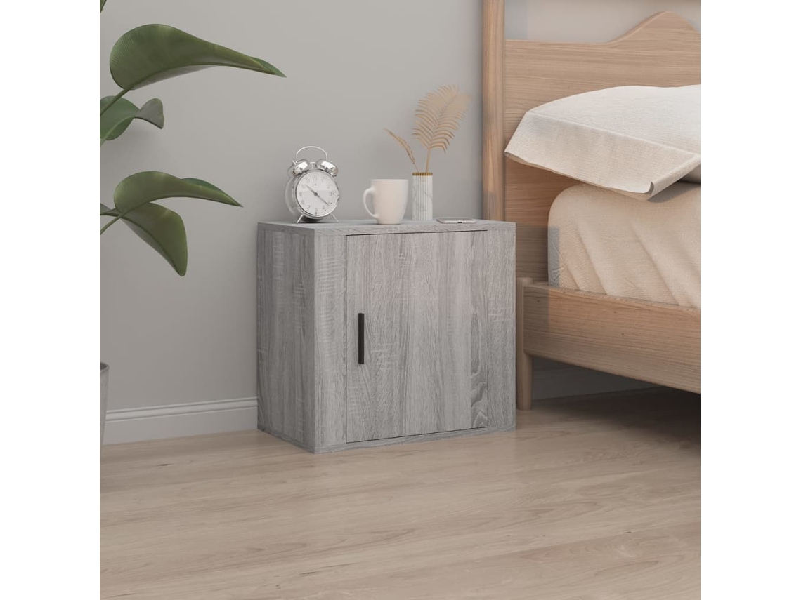 Vidaxl Mesa De Cabeceira De Parede 50x30x47 Cm Cinzento Sonoma