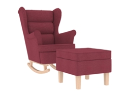 Rocking Chair, Rocking Chairs Vidaxl Vermelho Tecido