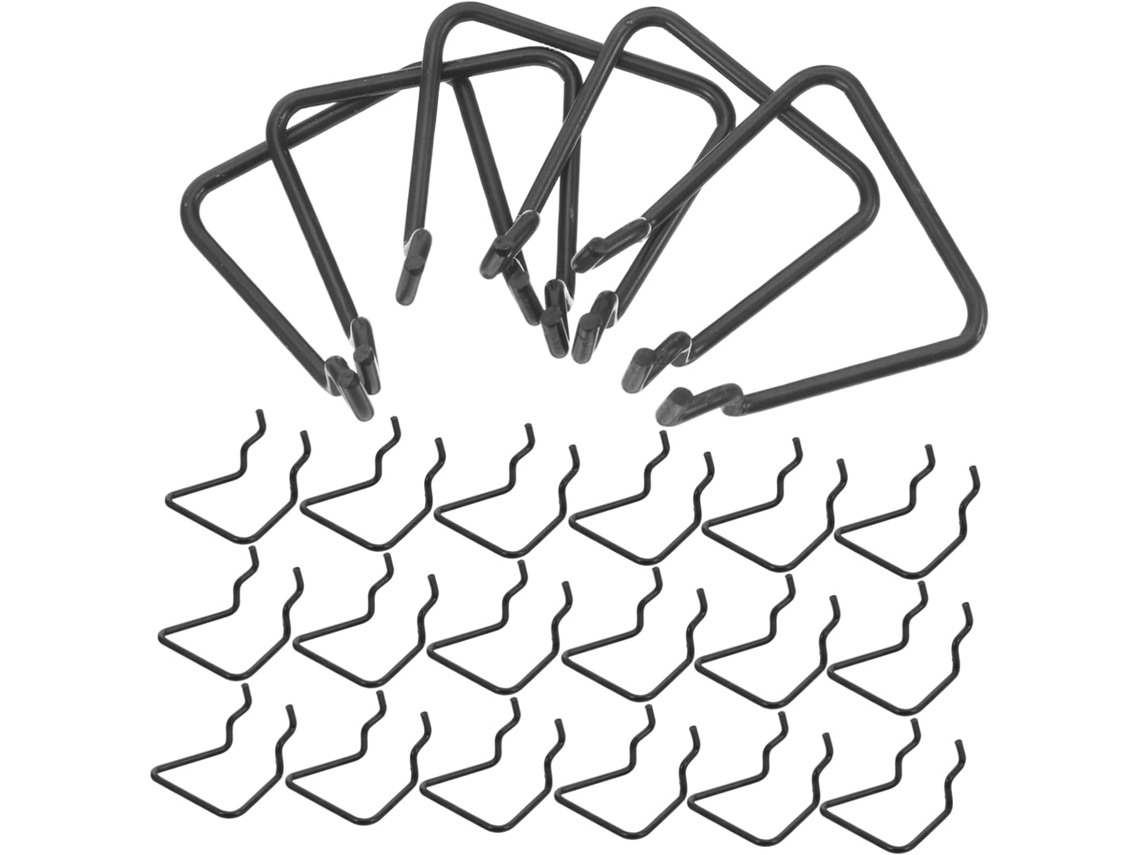 Ganchos De Ferro Preto Para Painel Perfurado , 25 Unidades, Design Min
