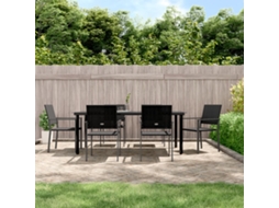 Vidaxl 7 Pcs Conjunto De Jantar P/ Jardim Vime Pe E Aço