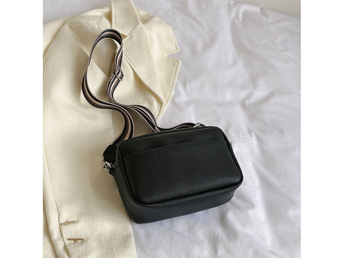 Bolsa De Ombro Com Zíper Quadrado Simples, Bolsa Transversal Versátil, Alça De Ombro Larga, Bolsa De Trabalho Feminina, Branca SUNNY SPACES