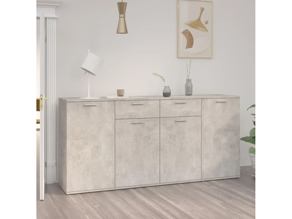Aparador 160x36x75 Cm Contraplacado Cinzento Cimento Lovely Home