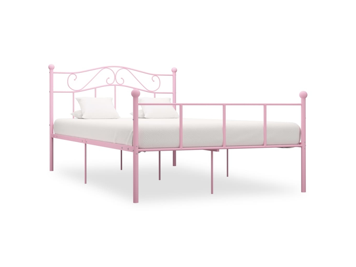 Bed Frame, Bed Frames Vidaxl Cor-de-rosa Metal (160 X 200 Cm)