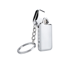Mini isqueiro elétrico portátil recarregável USB, prata