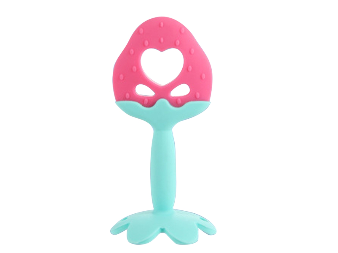 Brinquedo Mordedor De Silicone Em Forma De Fruta Para Bebê Alivia Gengivas Lavável