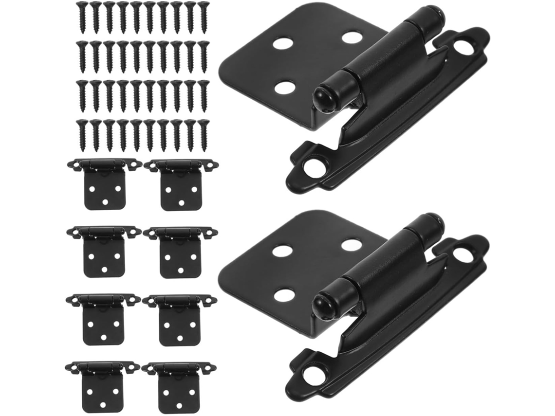 Dobradiças De Fechamento Automático Para Portas Armário Com Amortecedor Suave, Em Aço Inoxidável, Conjunto Com 10 Unidades
