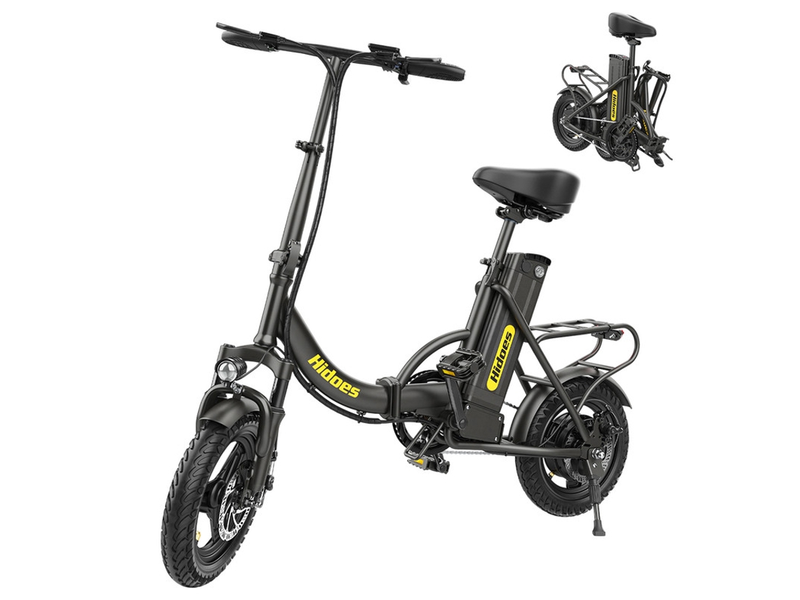 Bicicleta Elétrica Hidoes C5 350w 36v 10.4ah Dobrável Pneus Fat Bike E-bike Compacta Urbana Travão Disco Suspensão Full Autonomia 28km