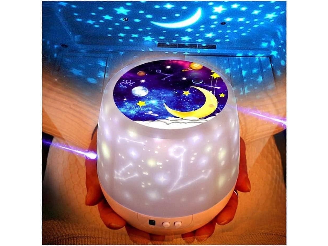 Projetor De Luz Para Quarto De Bebê Com Estrelas Giratórias