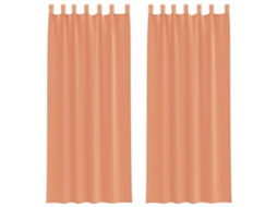 Maison Exclusive - Cortinas De Voile Com Laços 2 Pcs Terracota 140x260 Cm