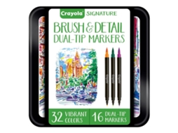 Lurelia Conjunto 16 Marcadores Brush Detail Dupla Ponta, 32 Cores