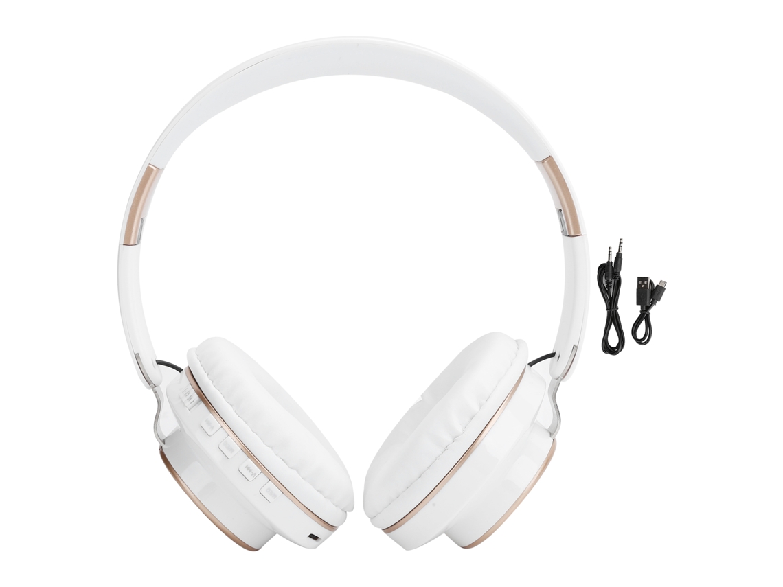 Fone De Ouvido Bluetooth 5.0 Hifi Plegável Telescópico Esportes Computador Jogos Branco