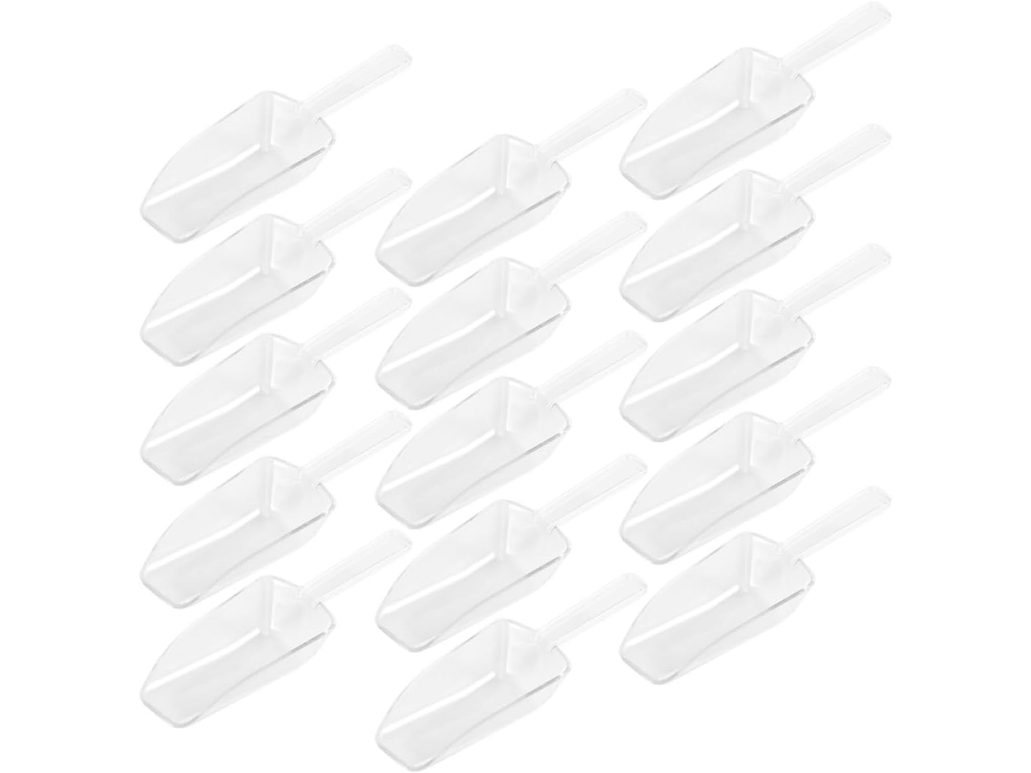Conjunto De 15 Colheres Medidoras Plástico Gelo E Alimentos, Mini Conchas Multiuso Cozinha E Buffet, Design
