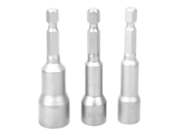 Adaptador De Bit Magnético Para Parafusadeira Neumática Hexagonal Cr V Aço (3 Peças)