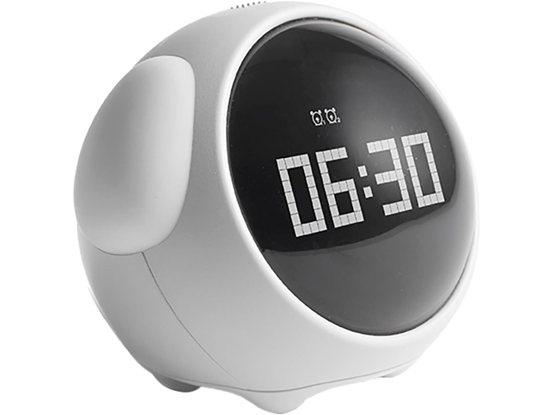 Despertador Digital Branco Com Luzes, Para Meninos E Meninas, Com 5 Alarmes E Função Soneca