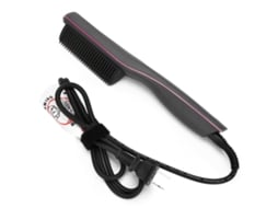 Escova Alisadora Elétrica Pente Anti-Queimaduras para Cabelo e Barba - Cinza (2026)