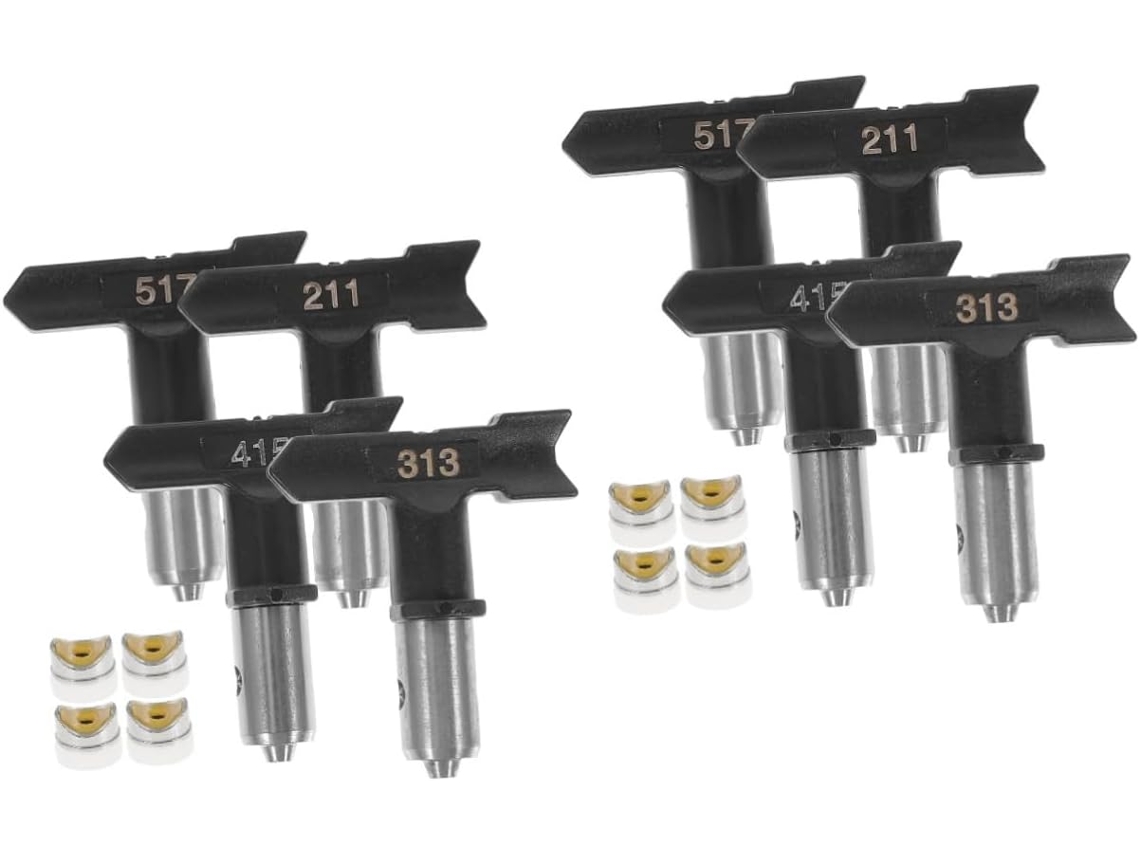 Conjunto De 8 Peças De Acessórios Para Pulverizador Airless, Com Bicos De Tinta Variados.