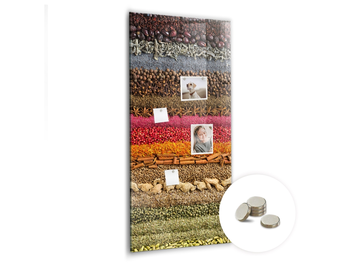 Quadro Magnético Fileiras De Especiarias Para A Cozinha Espelharte (60x120 Cm)