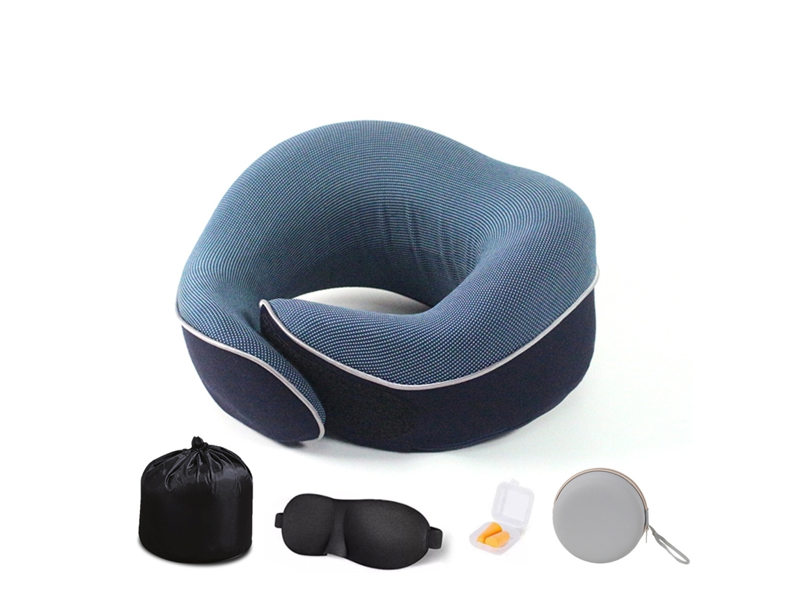 Almofada De Viagem Em Espuma Viscoelástica Com Suporte Cervical E Capa Lavável Elysve