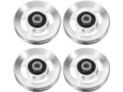 Conjunto De 4 Polias Silenciosas Alumínio 90 Mm Para Equipamentos
