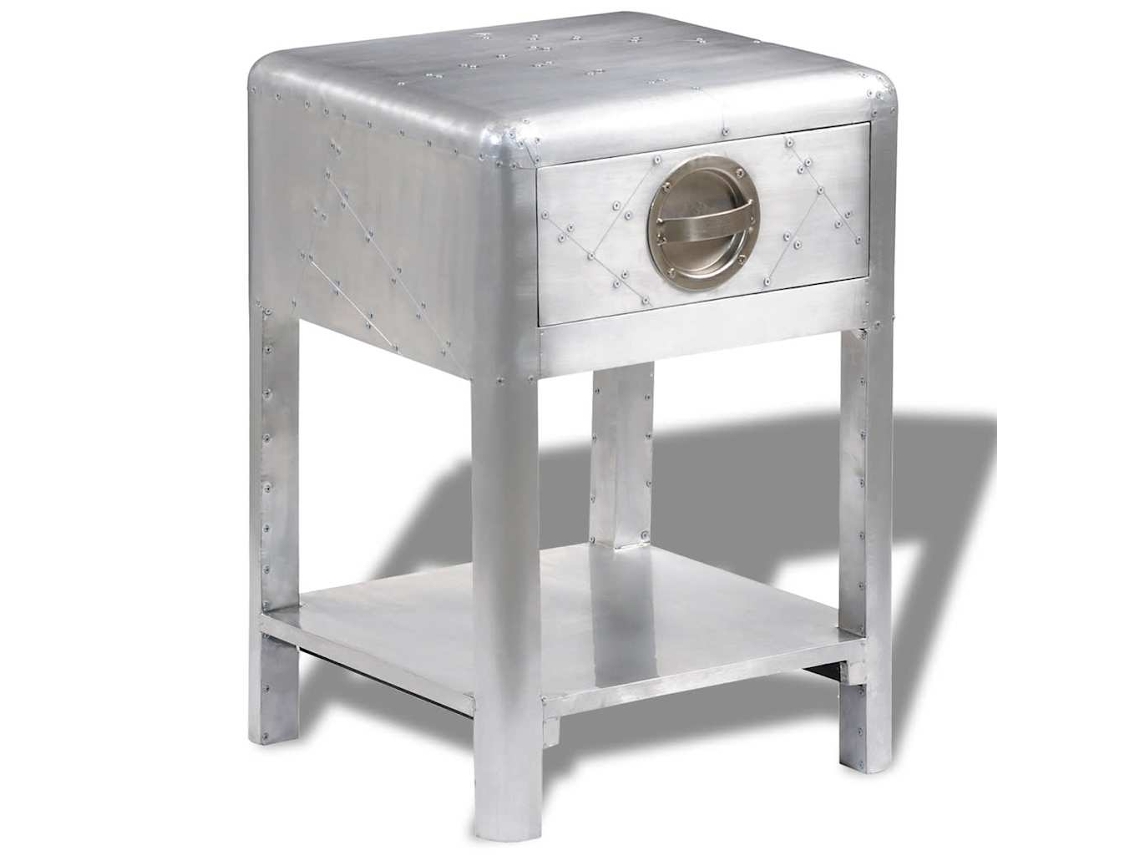 Side Table, Side Tables Vidaxl Prateado Alumínio