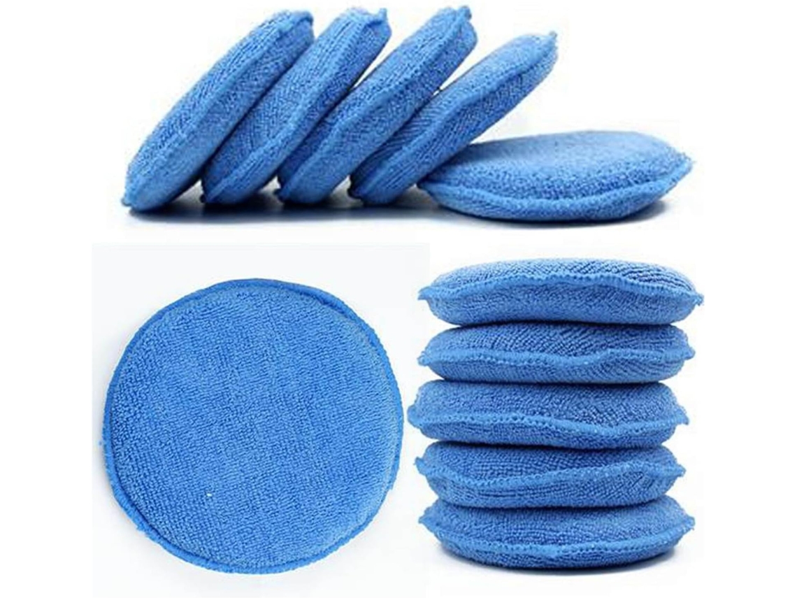 Conjunto De 6 Esponjas Azuis Para Polimento De Carros Com Aplicadores De Espuma Duráveis.