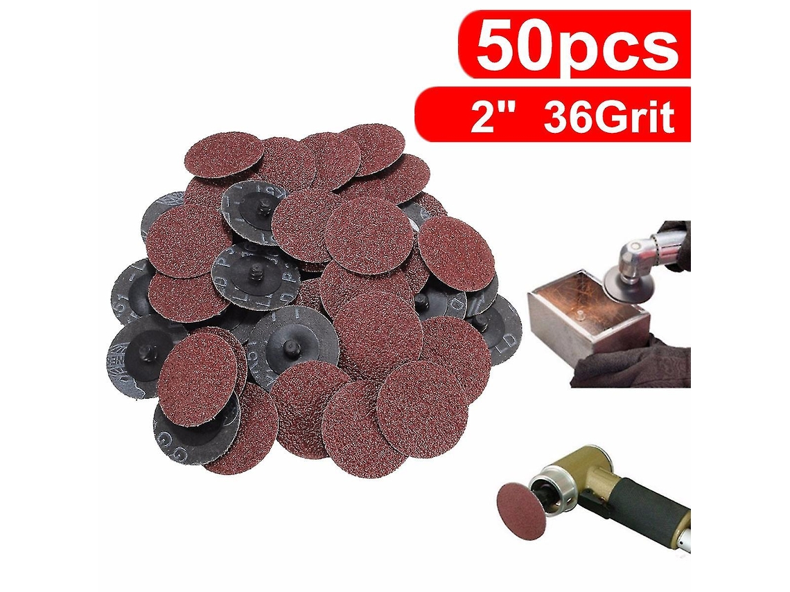 50 Peças 36 Grit 2 Roller Lock Lixa Discos De Moagem Tipo R Roloc Máquina De Moagem Abrasiva Slowmoose
