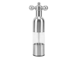 Moedor de pimenta e sal manual ajustável de grossura, aço inox 304, cerâmico, prático, prata | S/MARCA