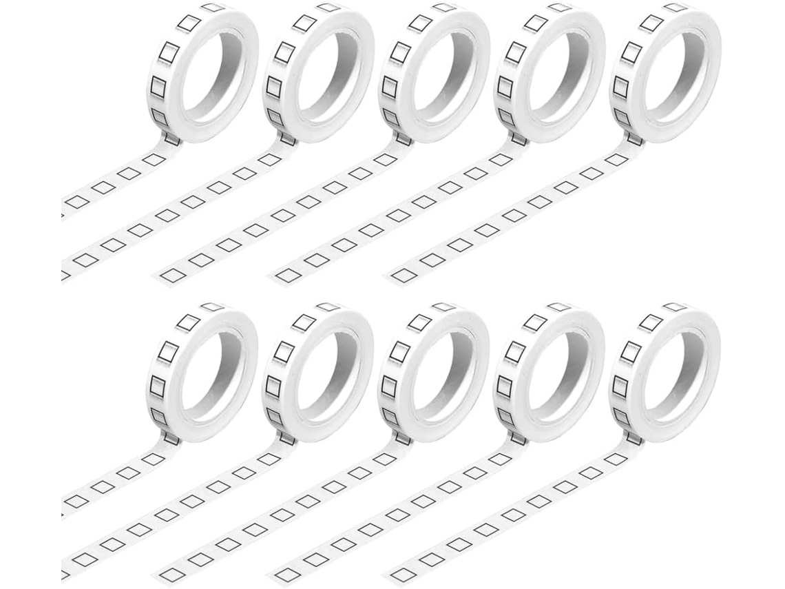 10 rolos de fita adesiva decorativa com quadrados, 8 mm de espessura, autoadesiva, para artesanato e decoração.