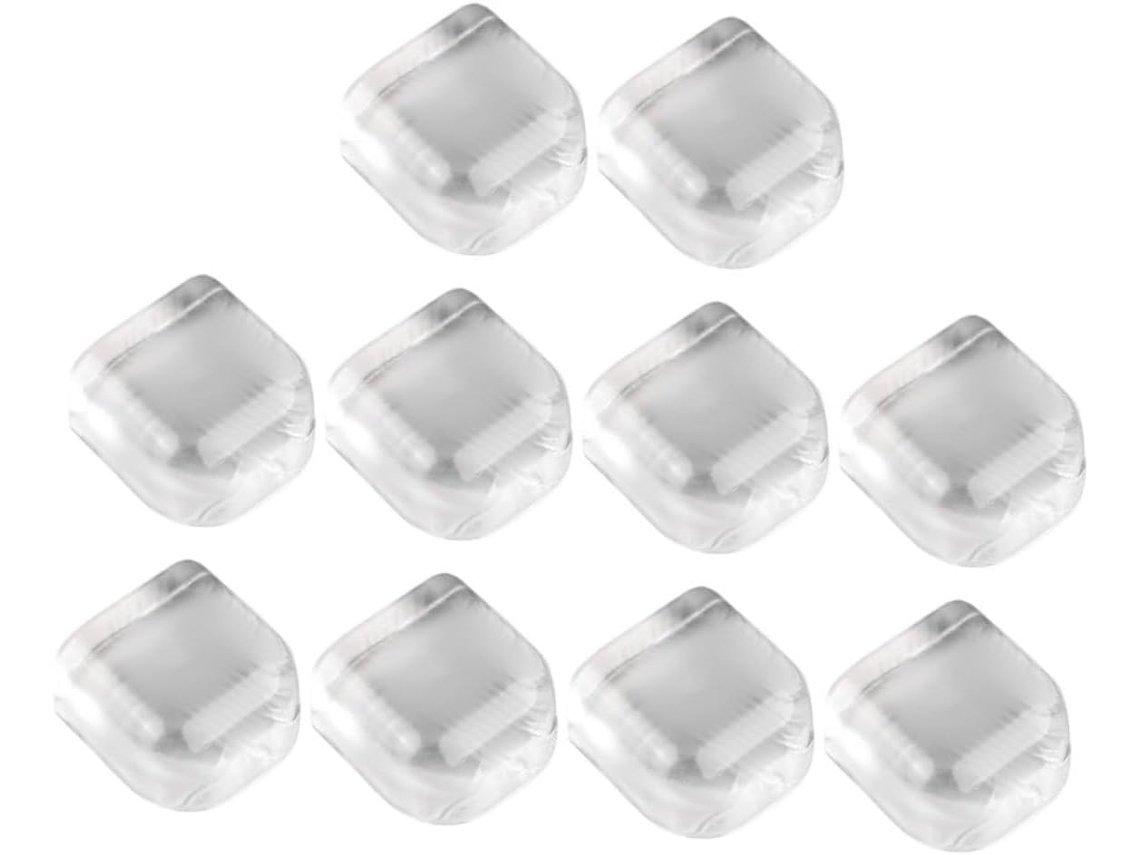 Conjunto De 10 Peças Batentes Porta Adesivos Silicone Transparente,requer Furadeira,proteção...