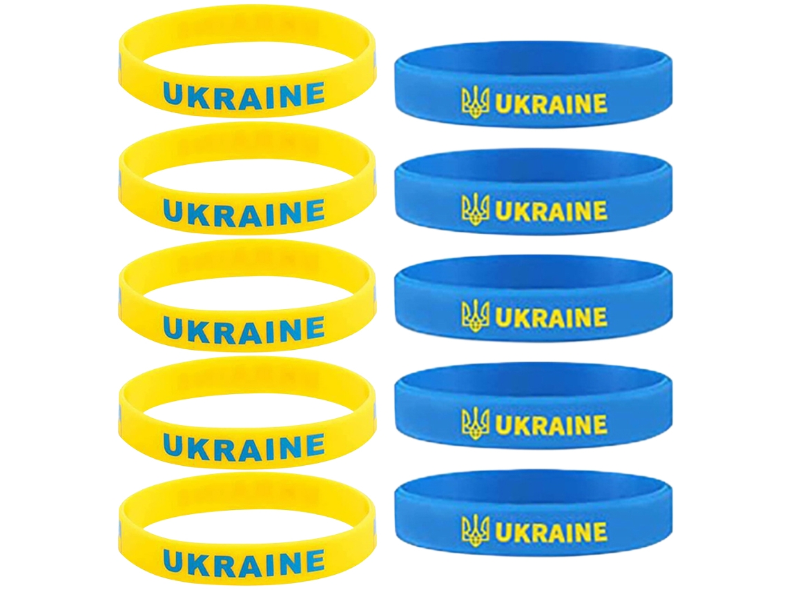 10 Pulseiras Da Bandeira Nacional Da Ucrânia De Silicone Macio Multicolorido Presente Para Amantes Da Paz