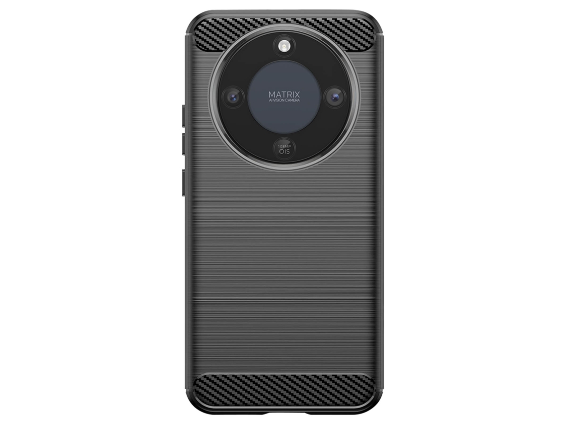 Avizar Capa Para Honor Magic 8 Lite Em Silicone Efeito Carbono Textura Escovada Preto