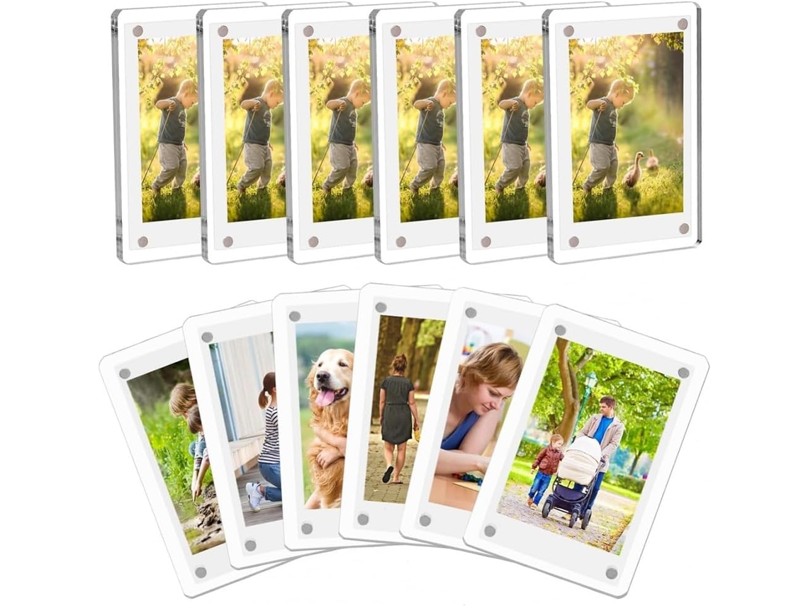Conjunto De 12 Ímãs De Acrílico Para Geladeira, Porta Retratos, Suporte Transparente Para Fotos, Fil Gokoco